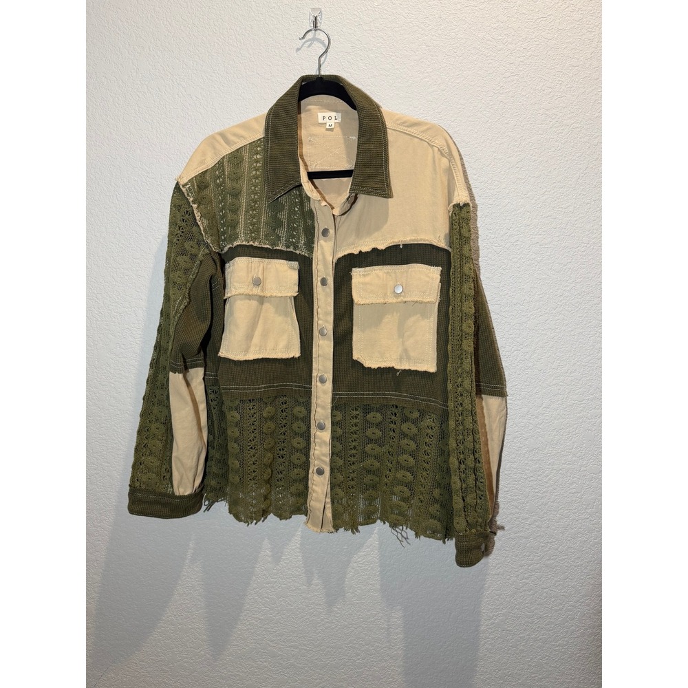 POL Women Shacket Green‎ Beige Medium